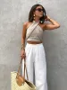 Cotton & Line Crisscross Halter Tank Top sold by COMMENSE