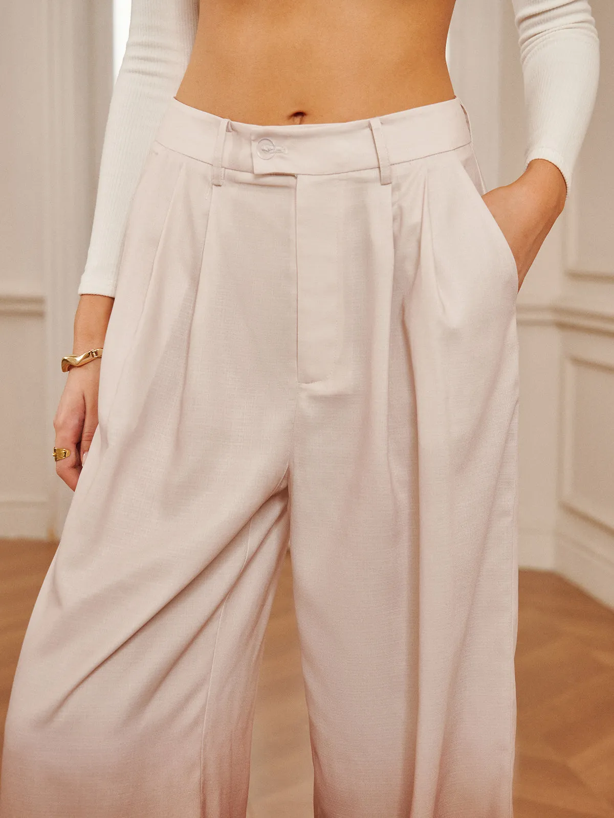 Gradient Pleated Draped Palazzo Pants sold by COMMENSE product image thumbnail 4
