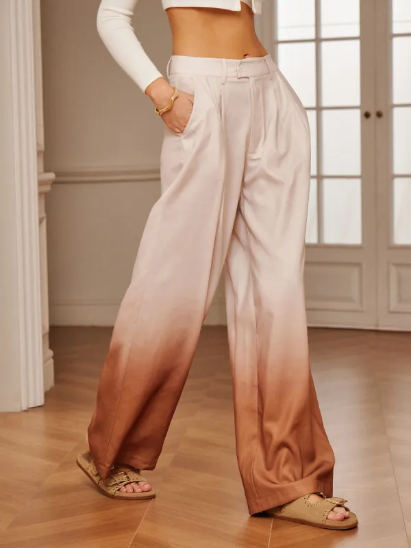 Gradient Pleated Draped Palazzo Pants sold by COMMENSE
