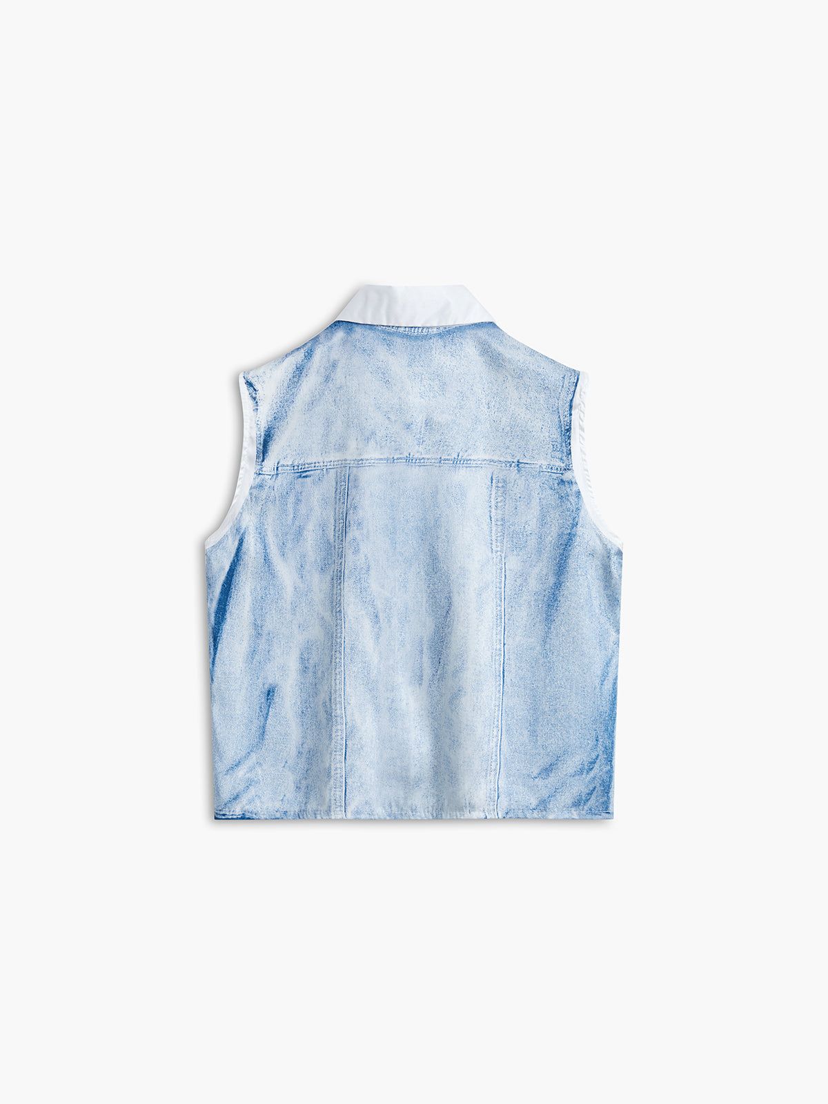 Printed Denim Effect Vest sold by COMMENSE product image thumbnail 2