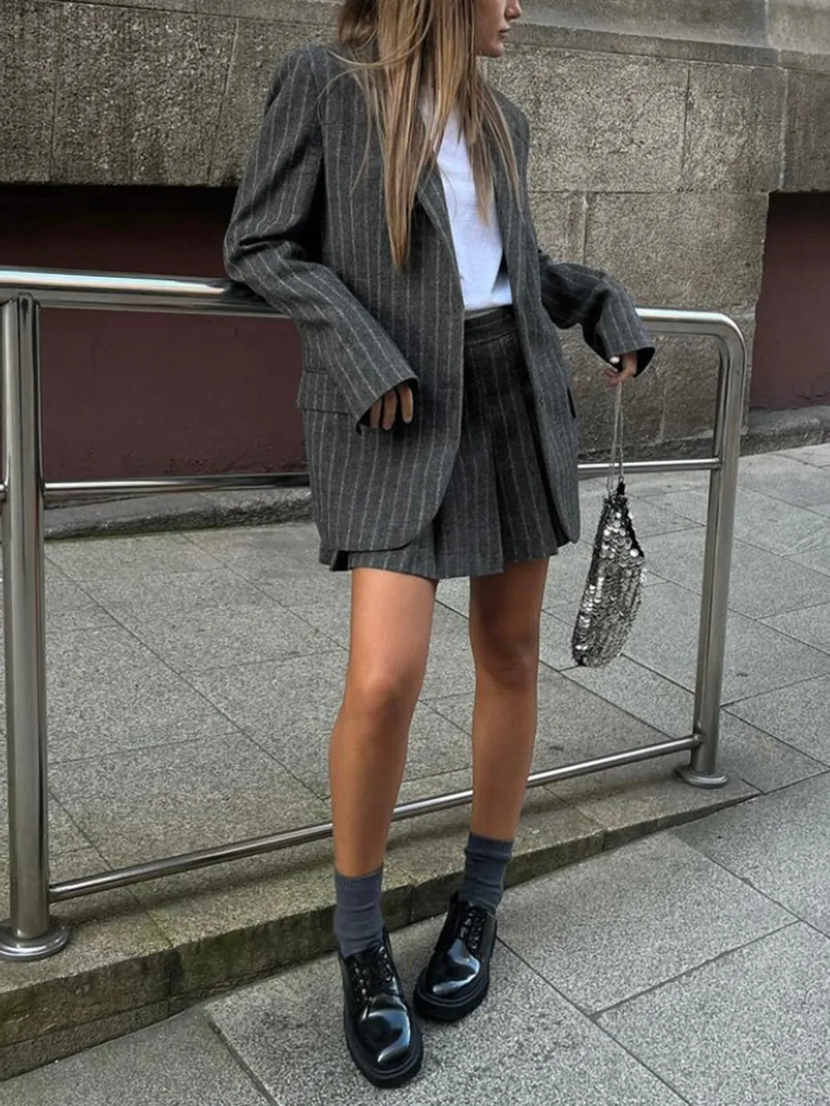 Stripe Pleated Mini Skirt sold by COMMENSE product image thumbnail 4