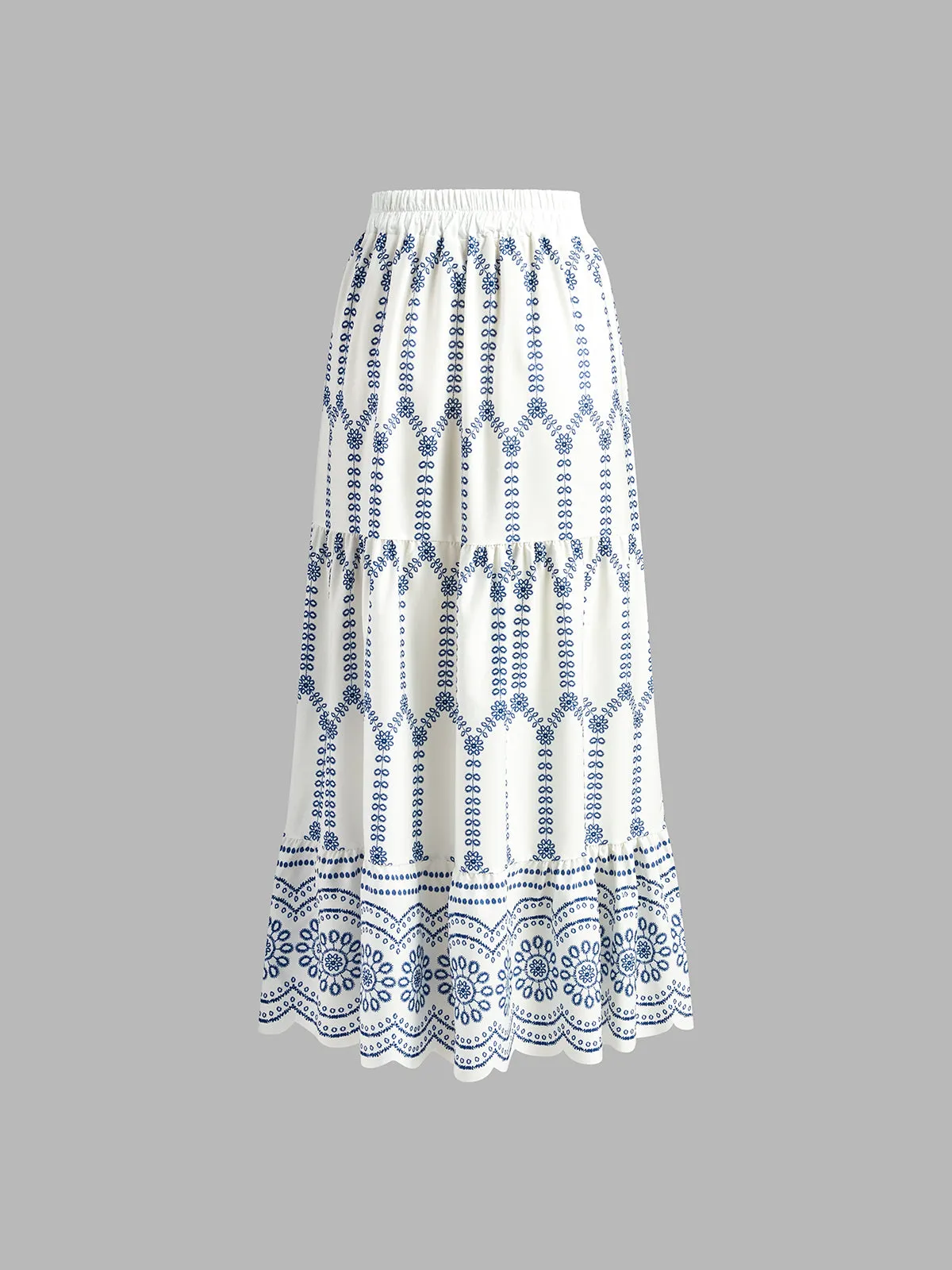 Embroidered Sleeveless Tie Back Skirt Set sold by COMMENSE product image thumbnail 5