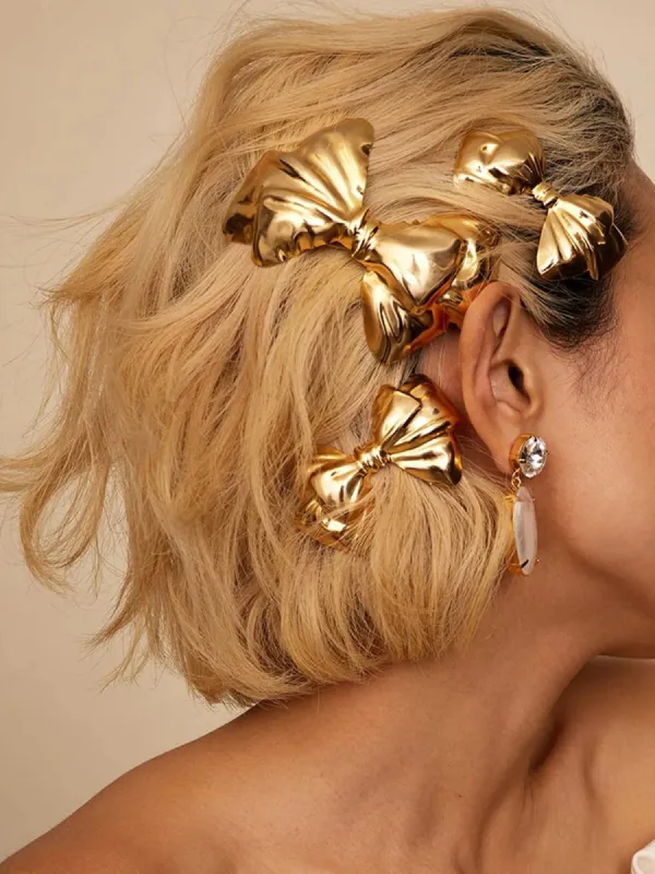 Golden Bow Hair Accessory sold by COMMENSE