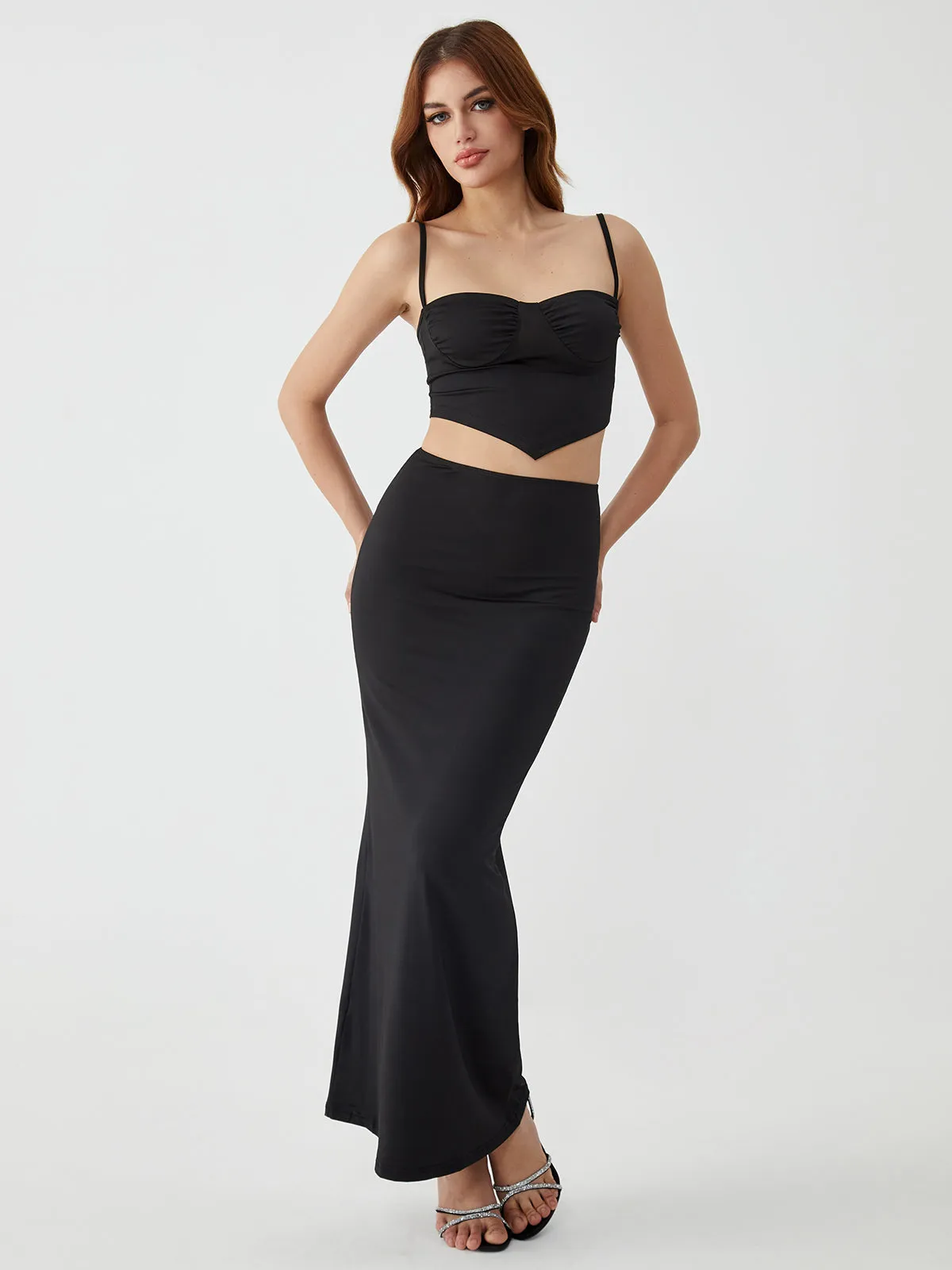 Solid Backless Two-Piece Skirt Set sold by COMMENSE product image thumbnail 5