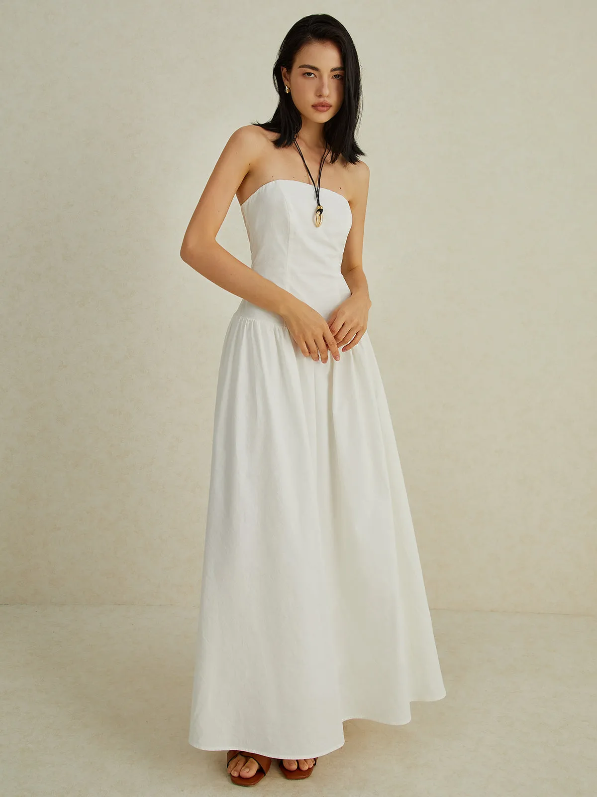 Pure Cotton Tube Long Dress sold by COMMENSE product image thumbnail 4