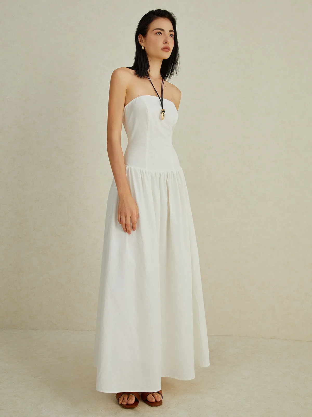 Pure Cotton Tube Long Dress sold by COMMENSE product image thumbnail 5