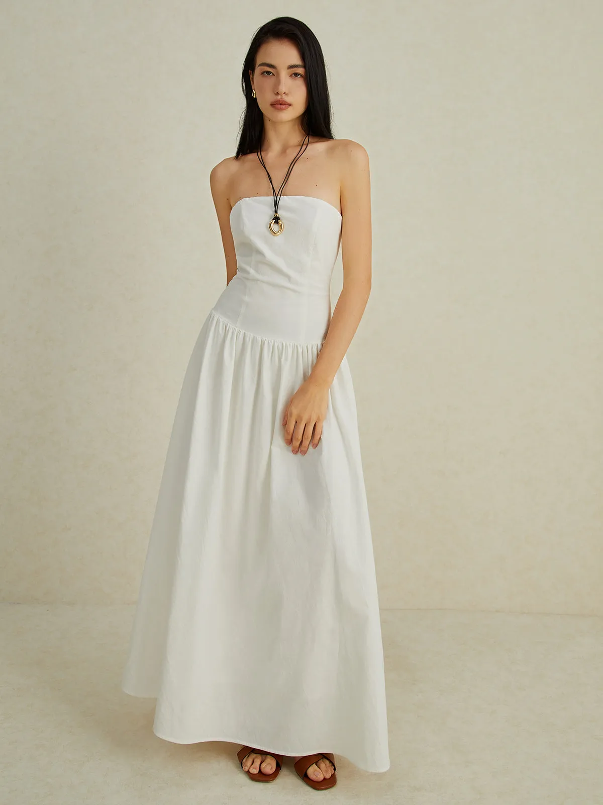 Pure Cotton Tube Long Dress sold by COMMENSE product image thumbnail 2