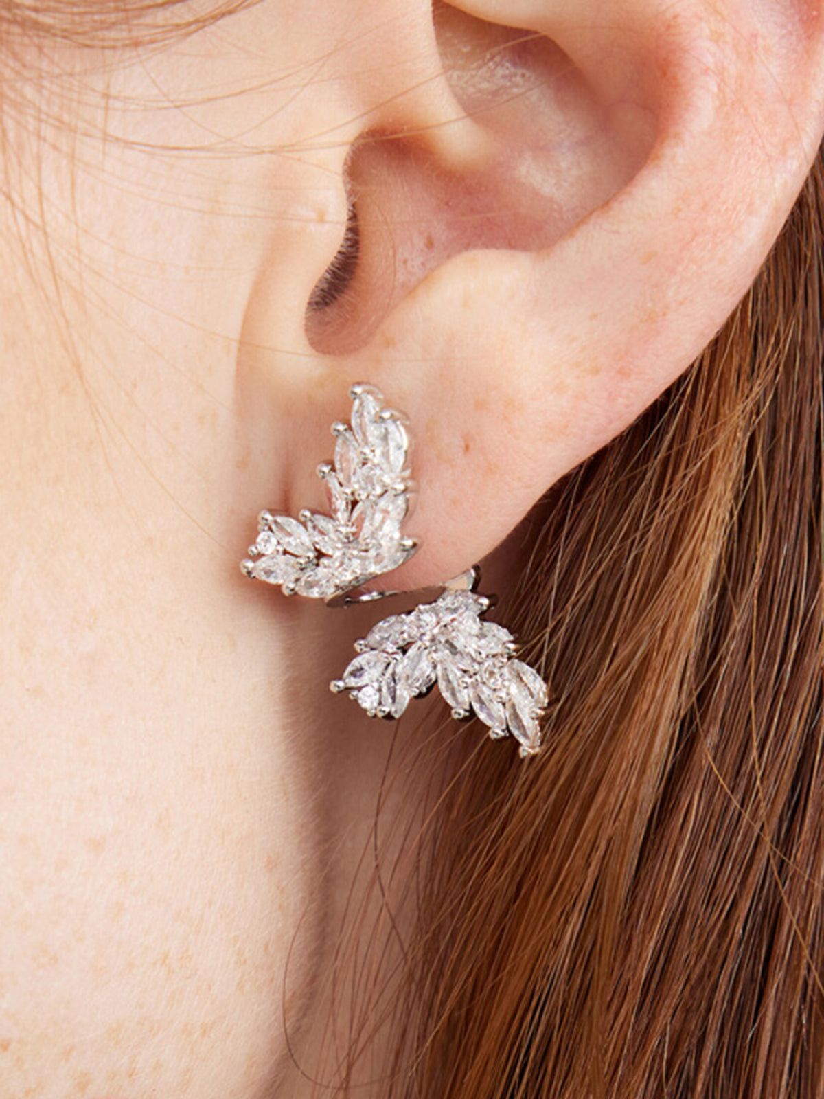 Rhinestone Decor Butterfly Earrings sold by COMMENSE