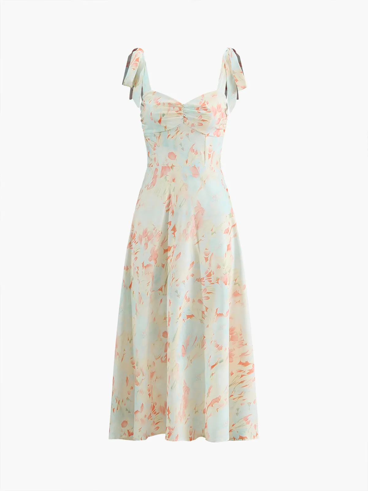 Monet Garden Floral Print Midi Dress sold by COMMENSE