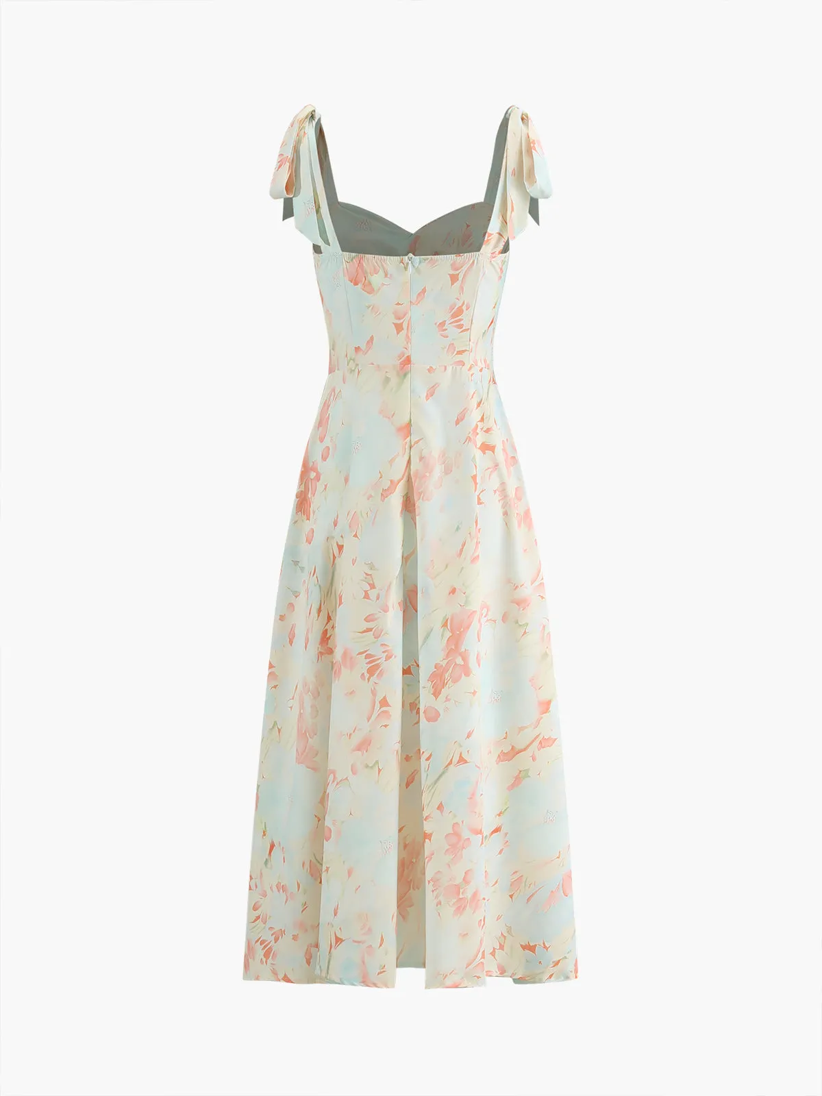 Monet Garden Floral Print Midi Dress sold by COMMENSE product image thumbnail 2