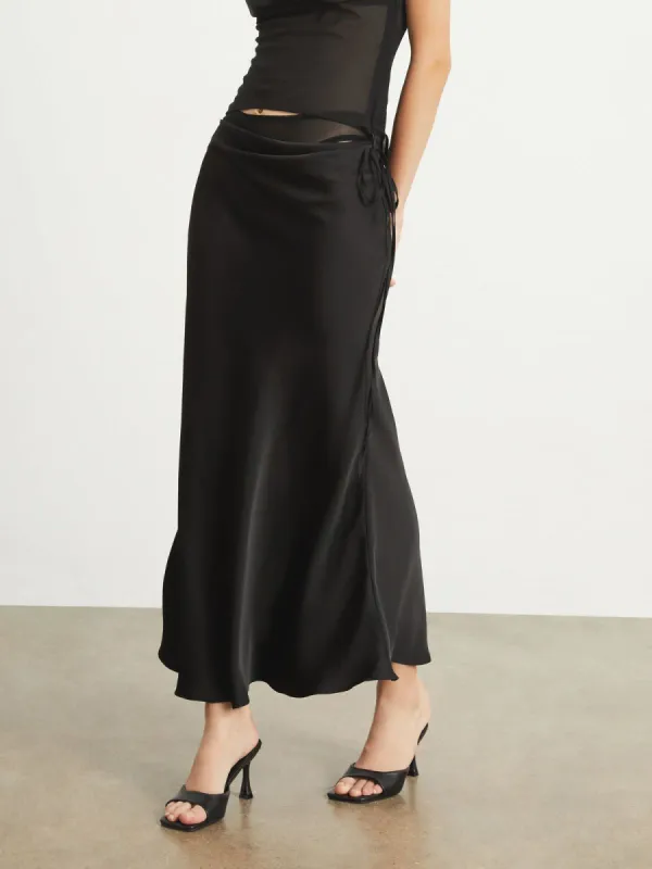 2 In 1 Satin Maxi Skirt sold by COMMENSE