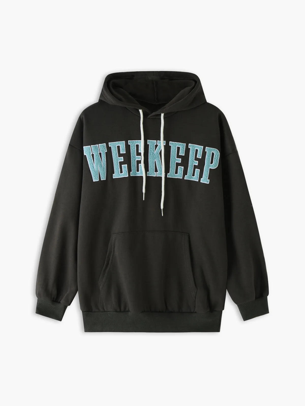 Letter Print Pocket Hoodie sold by COMMENSE