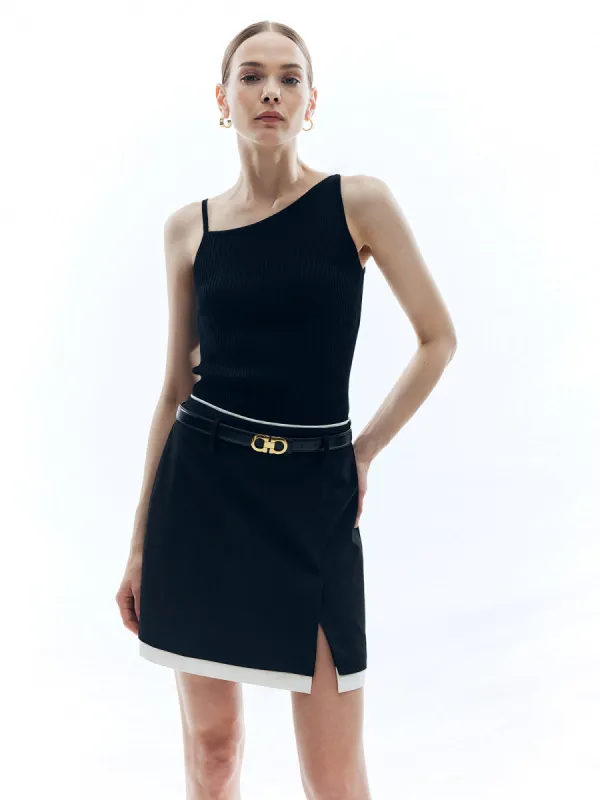 Contrast Binding Split Skirt sold by COMMENSE