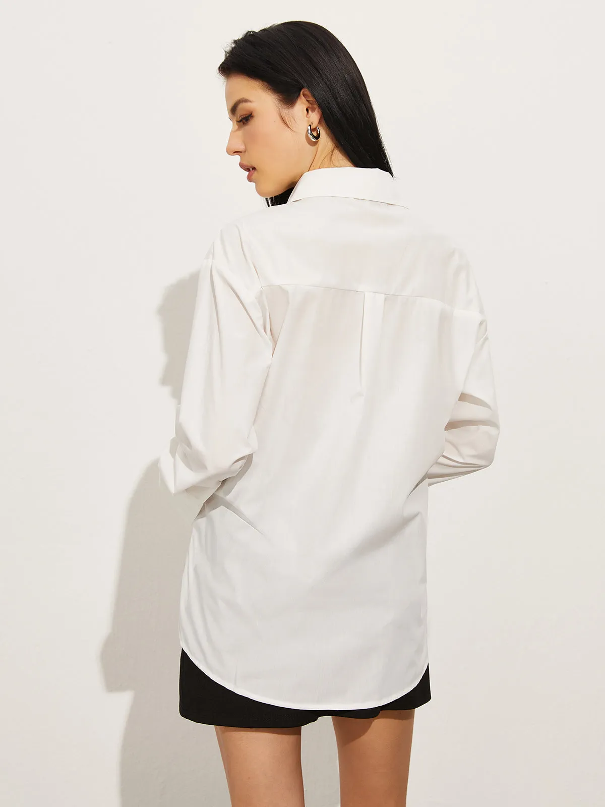 Lapel Knotted Long Sleeve Shirt sold by COMMENSE product image thumbnail 4