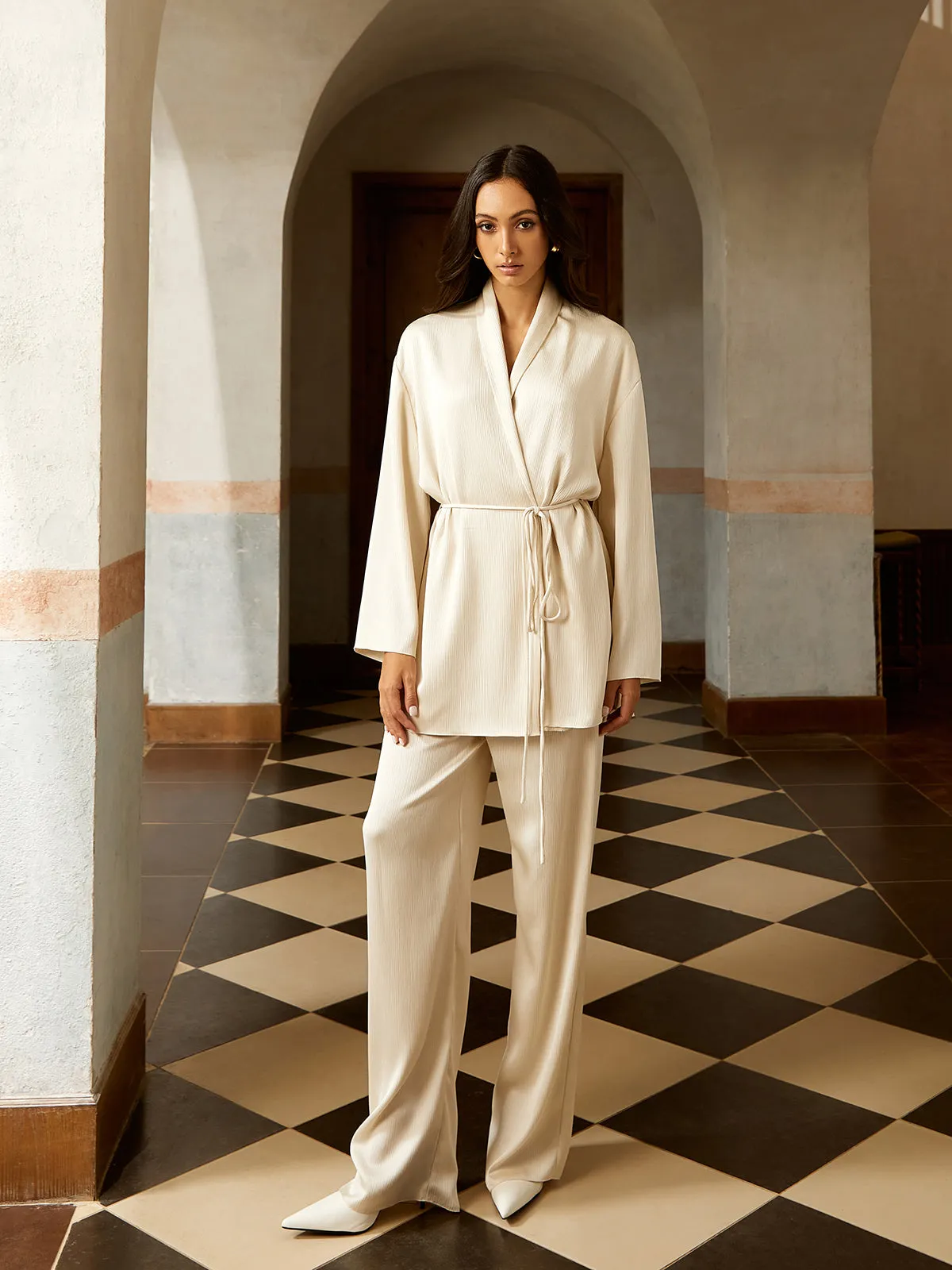 Cross Design Belted Pants Set sold by COMMENSE