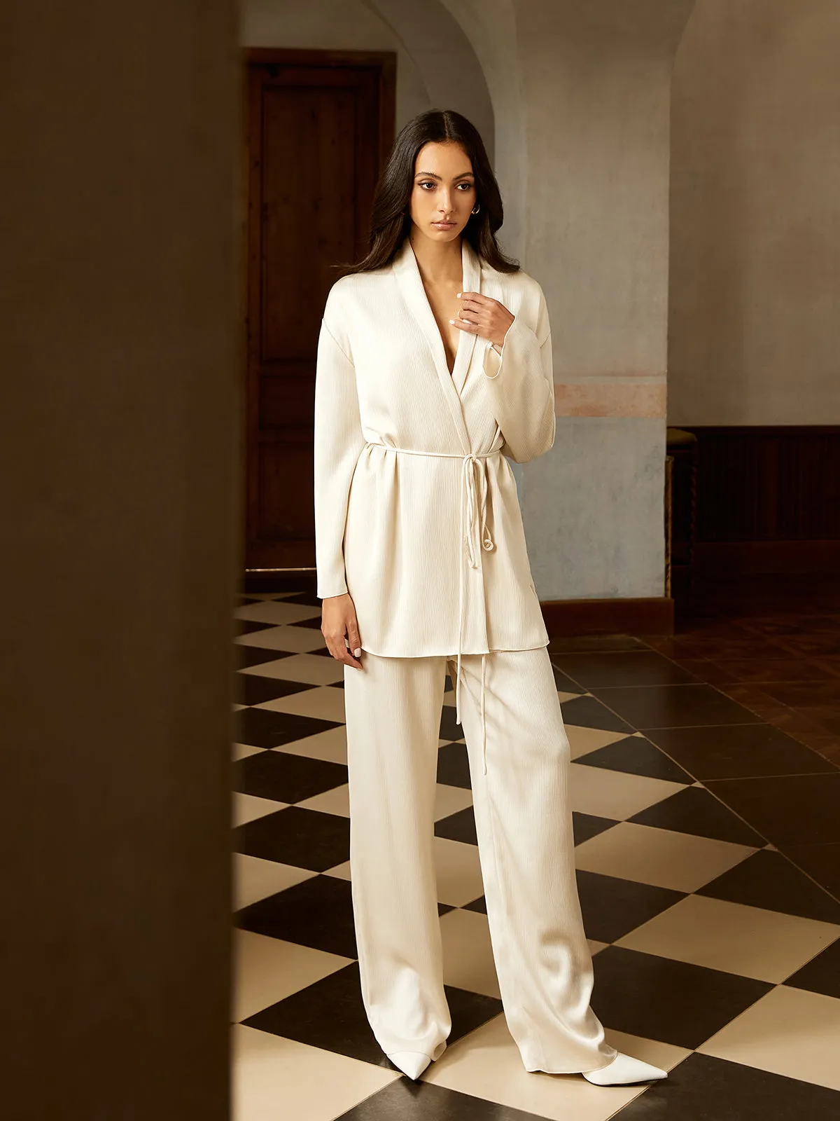 Cross Design Belted Pants Set sold by COMMENSE product image thumbnail 5