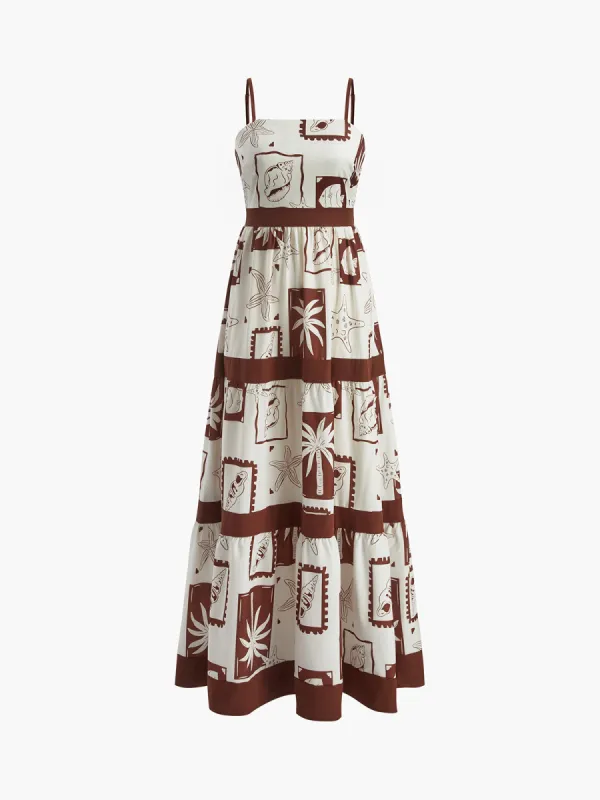 Print Cami Long Dress sold by COMMENSE