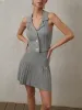 Effortlessly Pleated Sleeveless Sweater Vest sold by COMMENSE