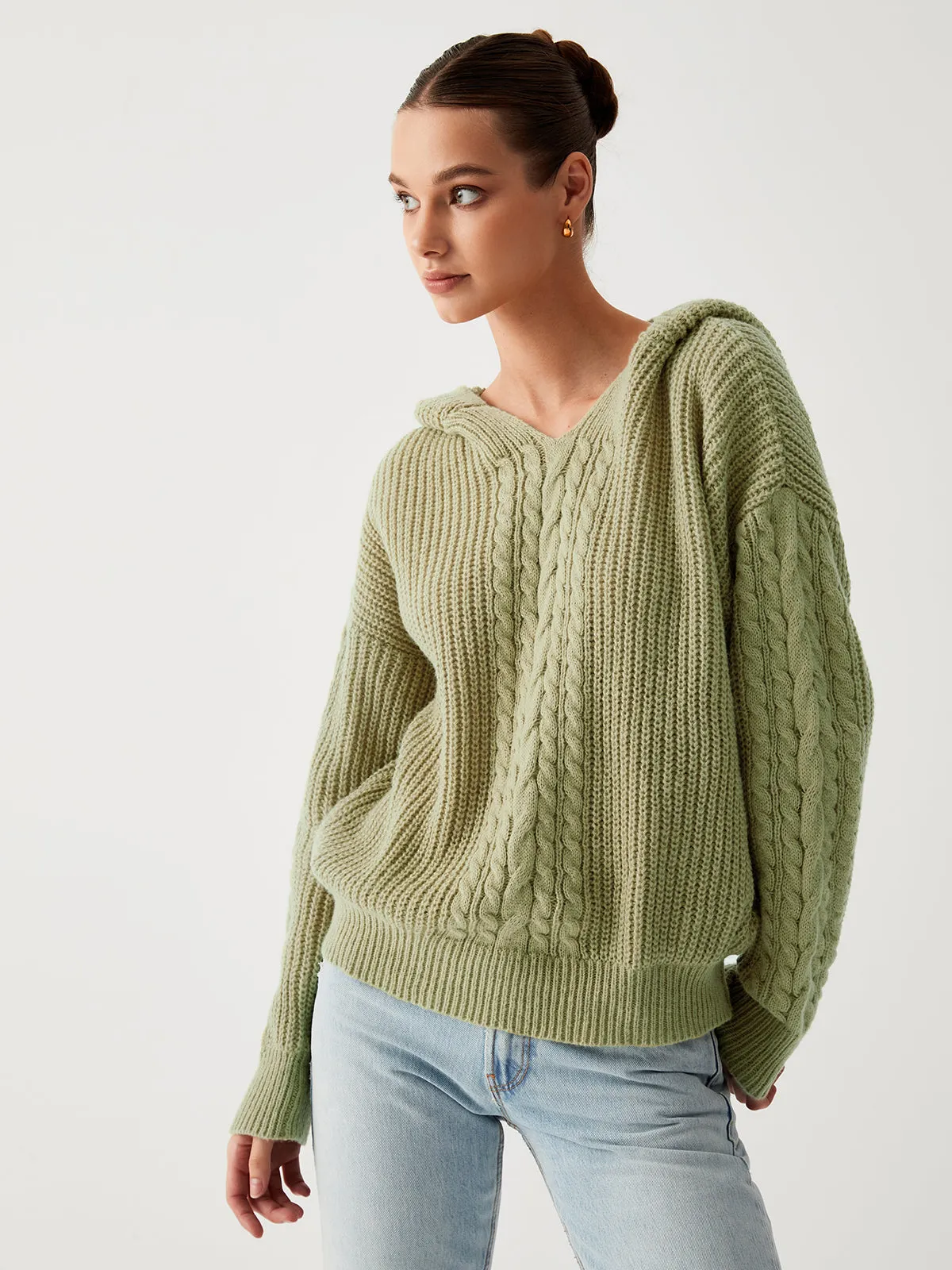 Sage Green Oversized Hoodie Sweater sold by COMMENSE product image thumbnail 3