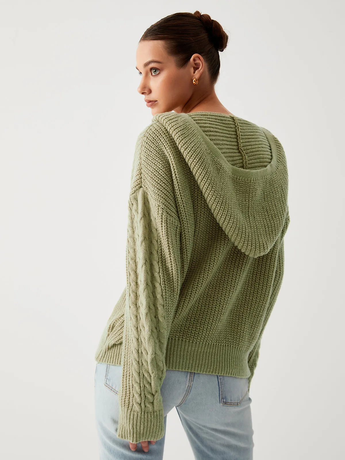 Sage Green Oversized Hoodie Sweater sold by COMMENSE product image thumbnail 4