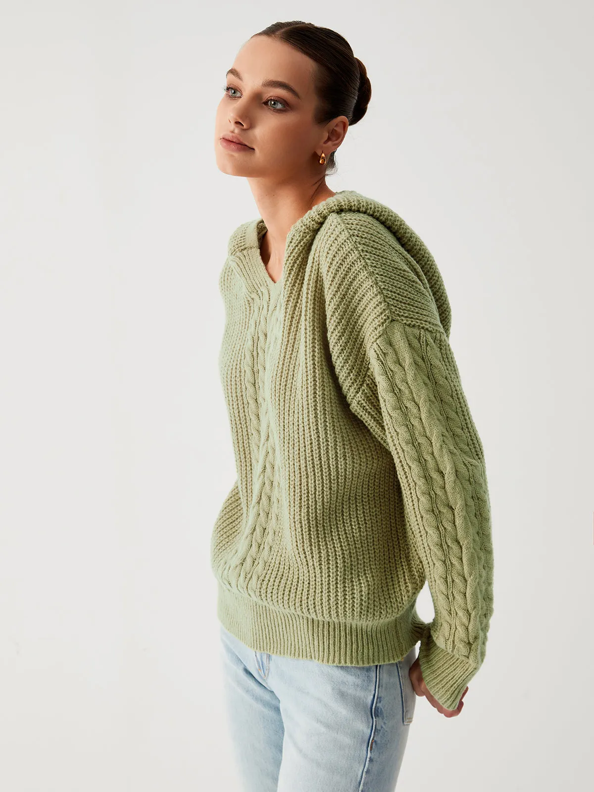 Sage Green Oversized Hoodie Sweater sold by COMMENSE product image thumbnail 5