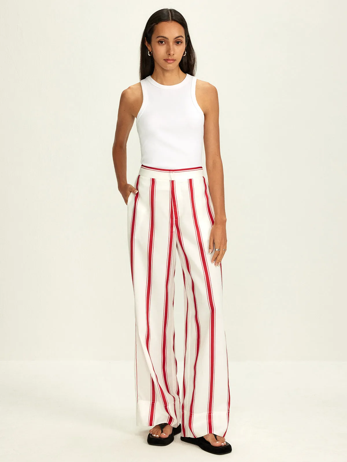 Striped Wide Leg Pants sold by COMMENSE product image thumbnail 2