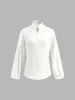Stand Collar Bishop Sleeve Pants Set sold by COMMENSE