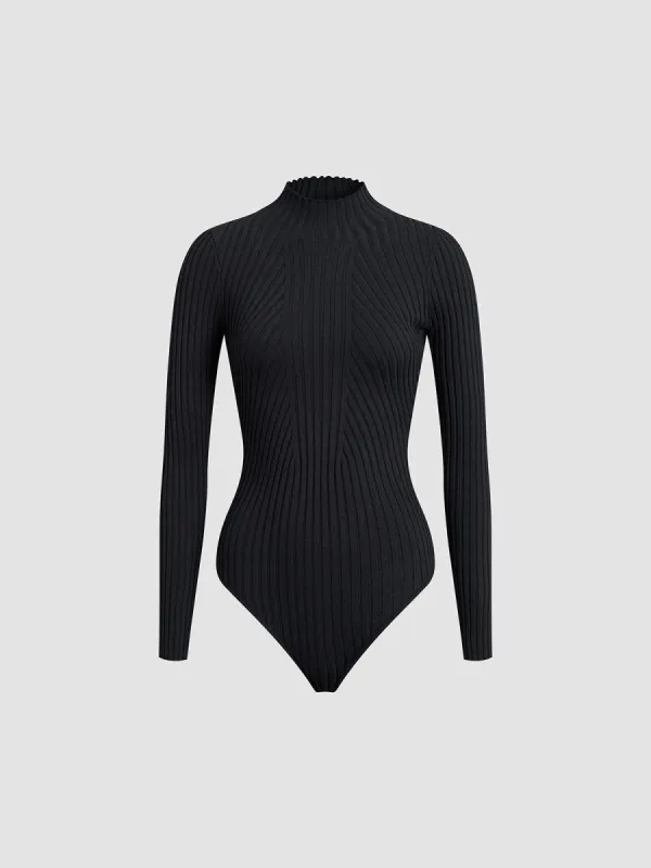 Ribbed Mockneck Bodysuit sold by COMMENSE