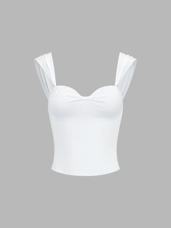 Ruched Crop Tank Top sold by COMMENSE