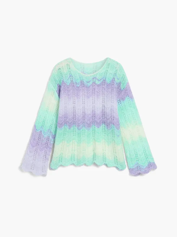 Ombre Aurora Eyelet Sweater sold by COMMENSE