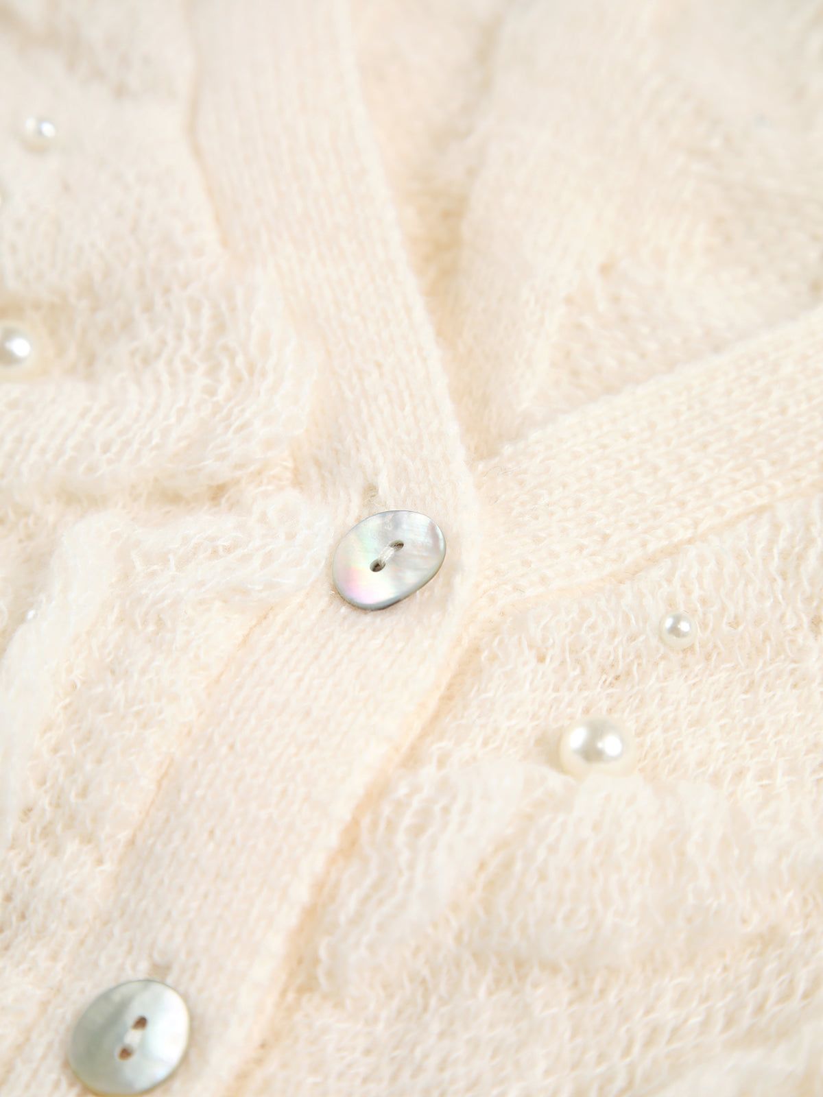 Textured with Pearl Decor Long Sleeve Cardigan sold by COMMENSE product image thumbnail 3