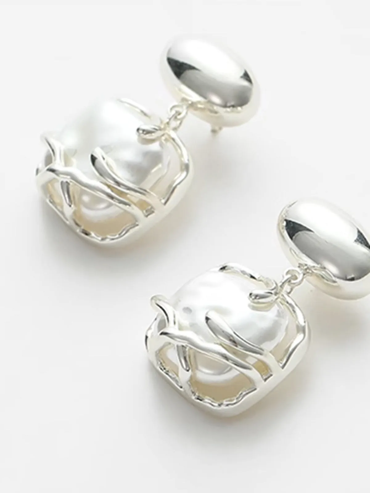 Baroque Pearl Pendant Earrings sold by COMMENSE product image thumbnail 4