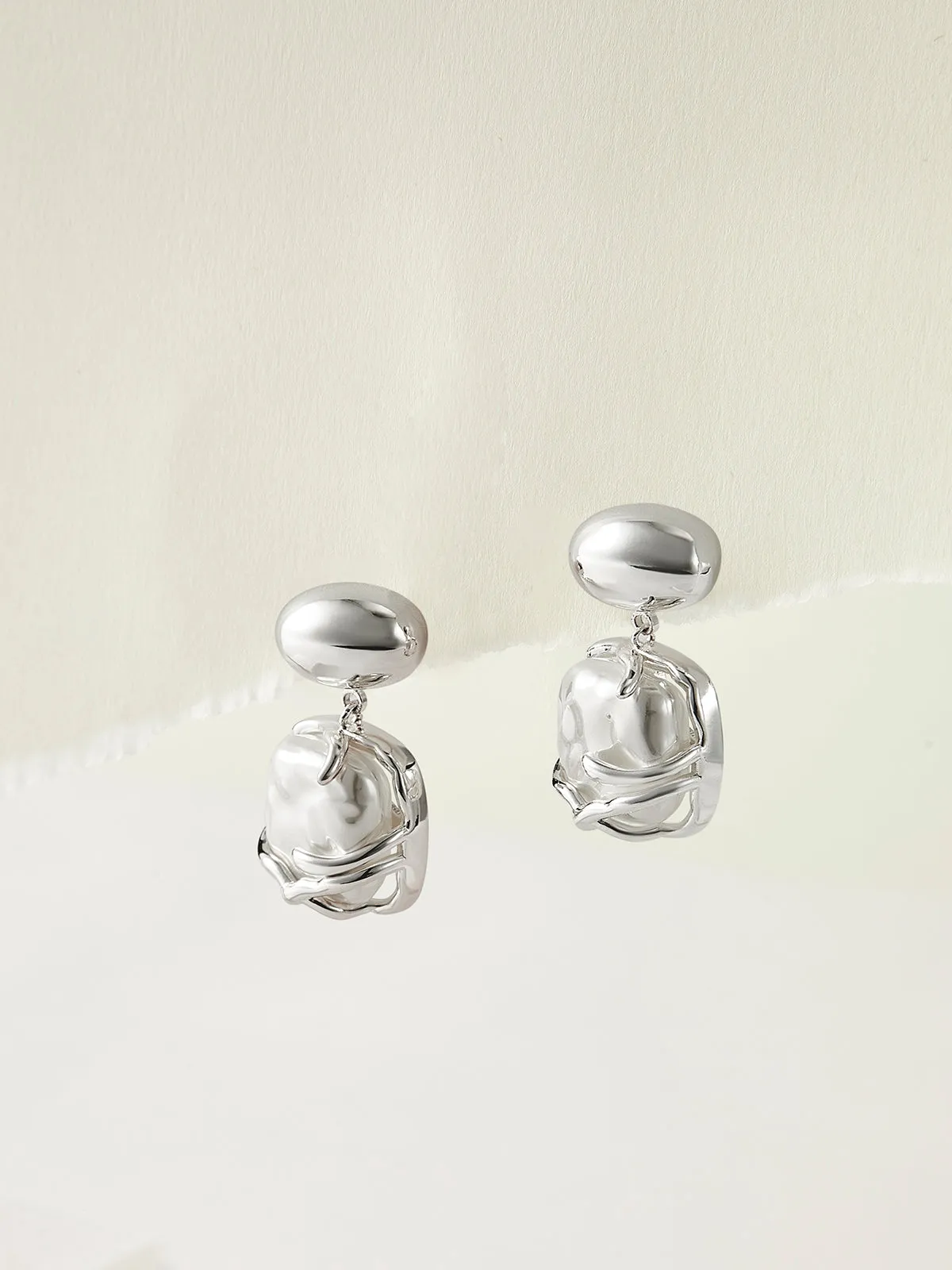 Baroque Pearl Pendant Earrings sold by COMMENSE