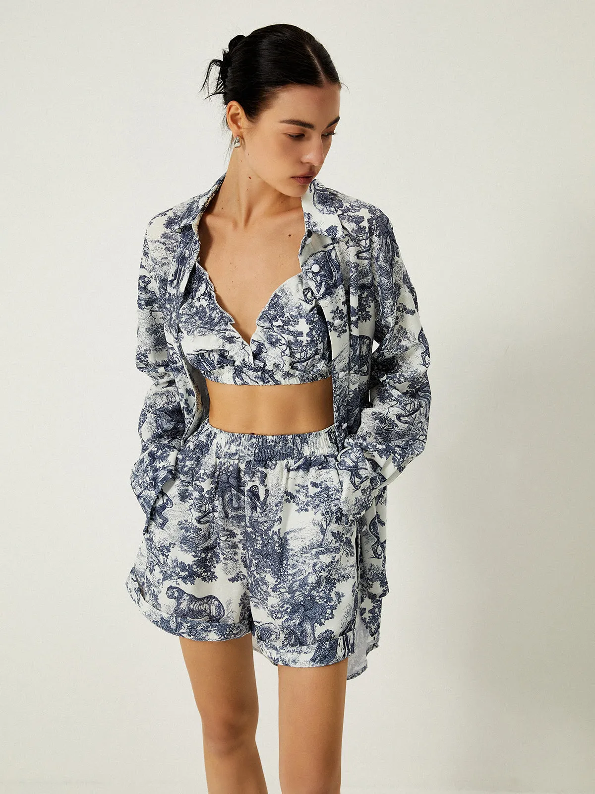 Floral Print Three Piece Shorts Set sold by COMMENSE