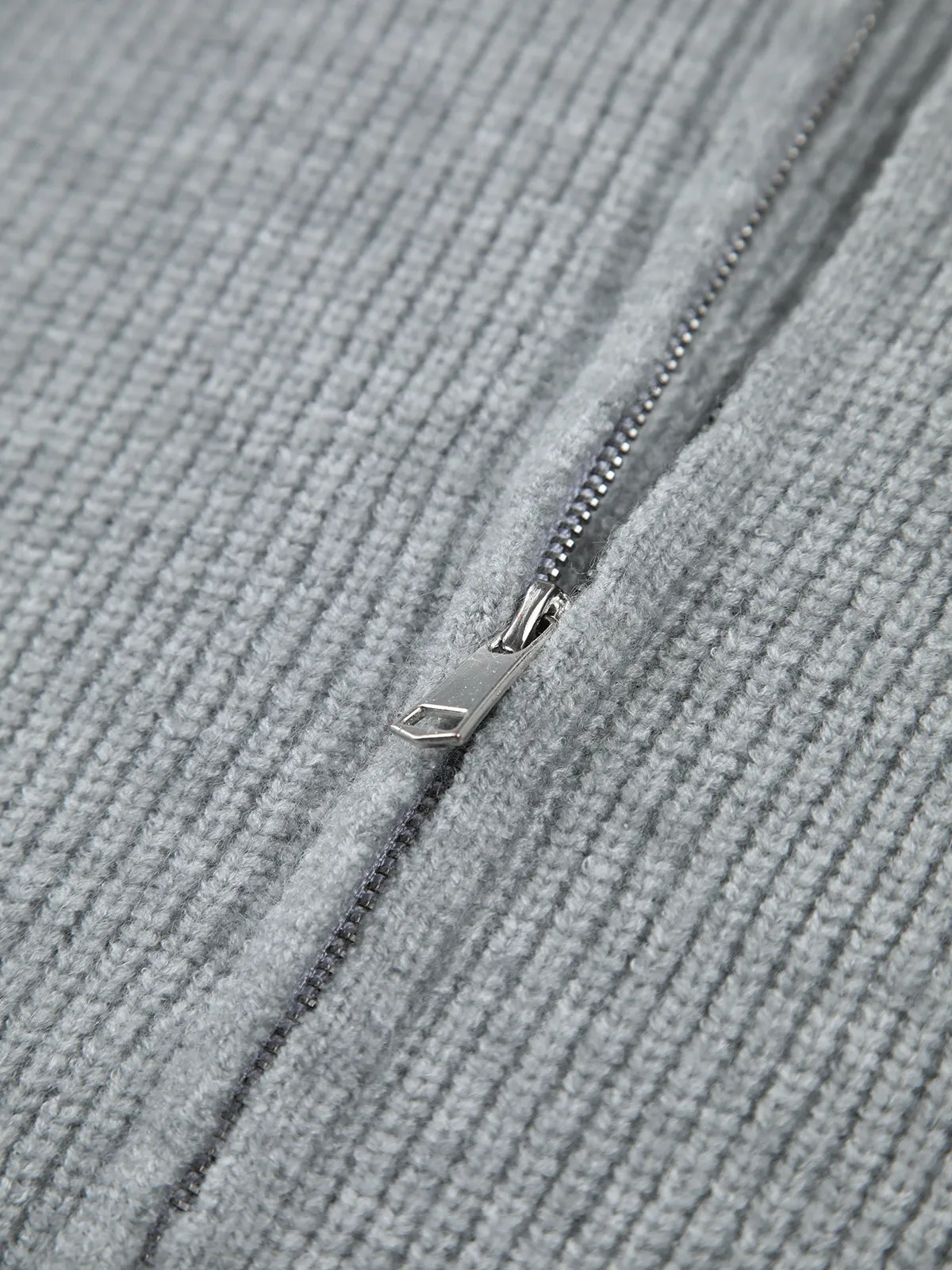 Charcoal Pockets Zip Up Cardigan sold by COMMENSE product image thumbnail 3