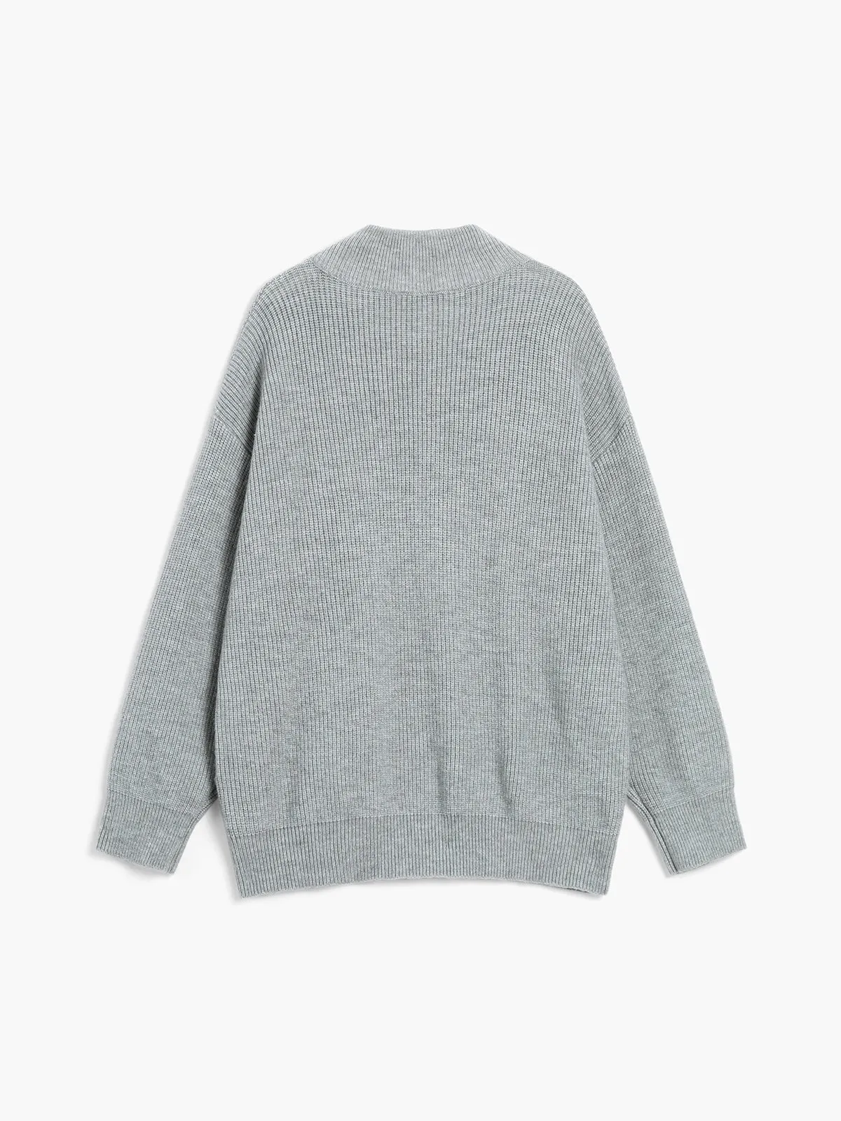 Charcoal Pockets Zip Up Cardigan sold by COMMENSE product image thumbnail 2