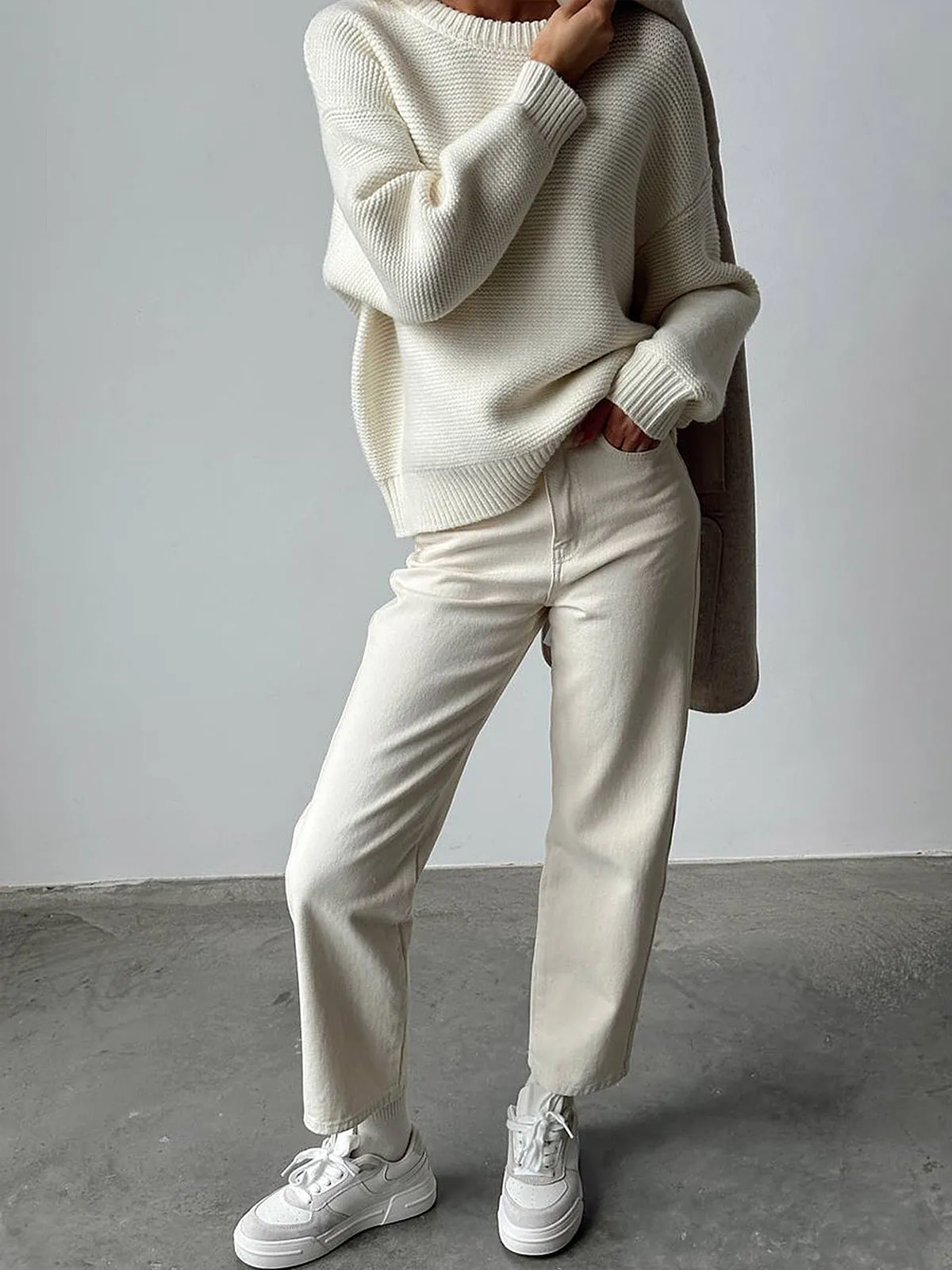 Cotton Blends Mechanism Knitting Sweater sold by COMMENSE product image thumbnail 4