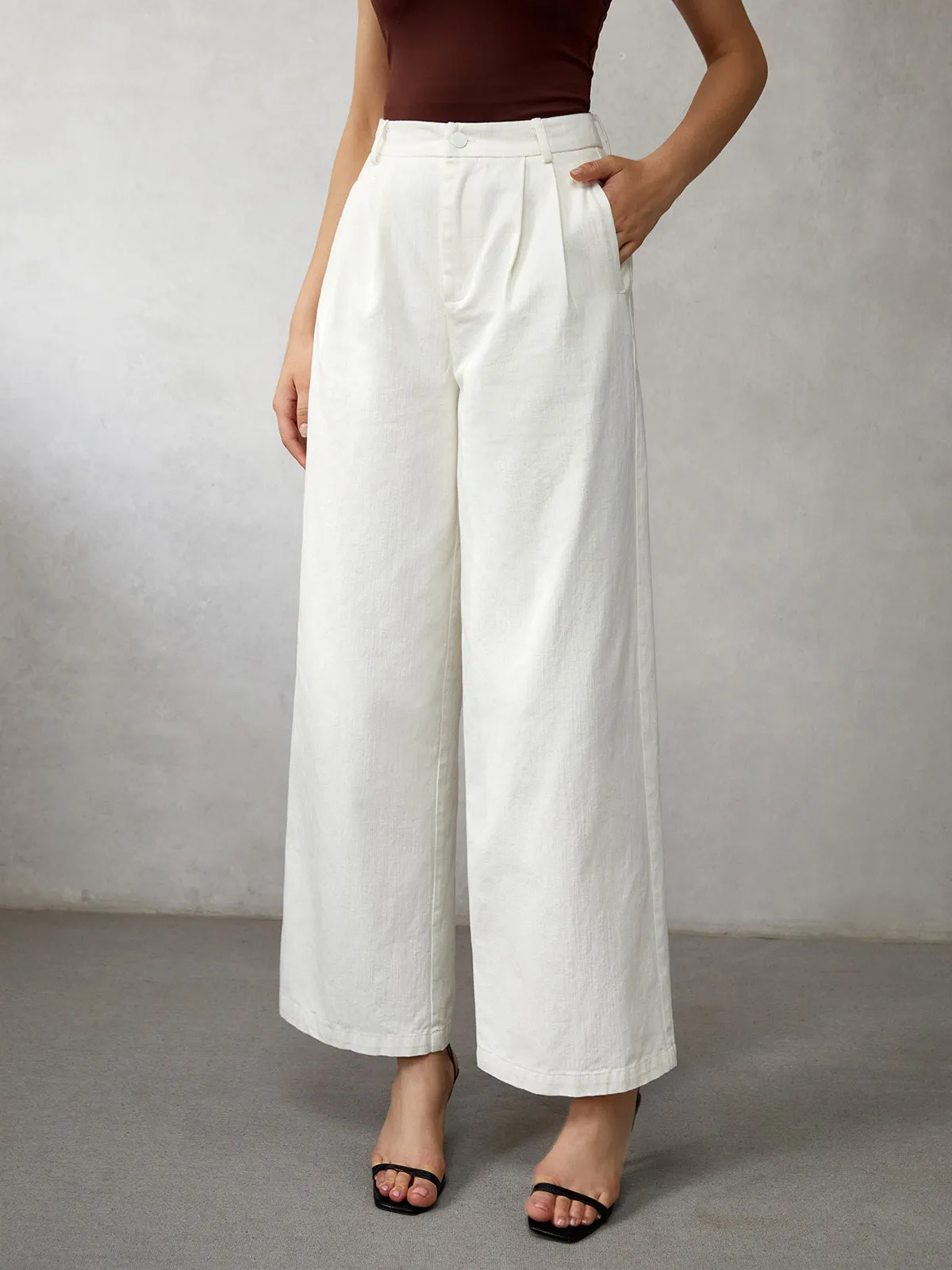 High Waisted Wide Leg Jeans sold by COMMENSE product image thumbnail 2