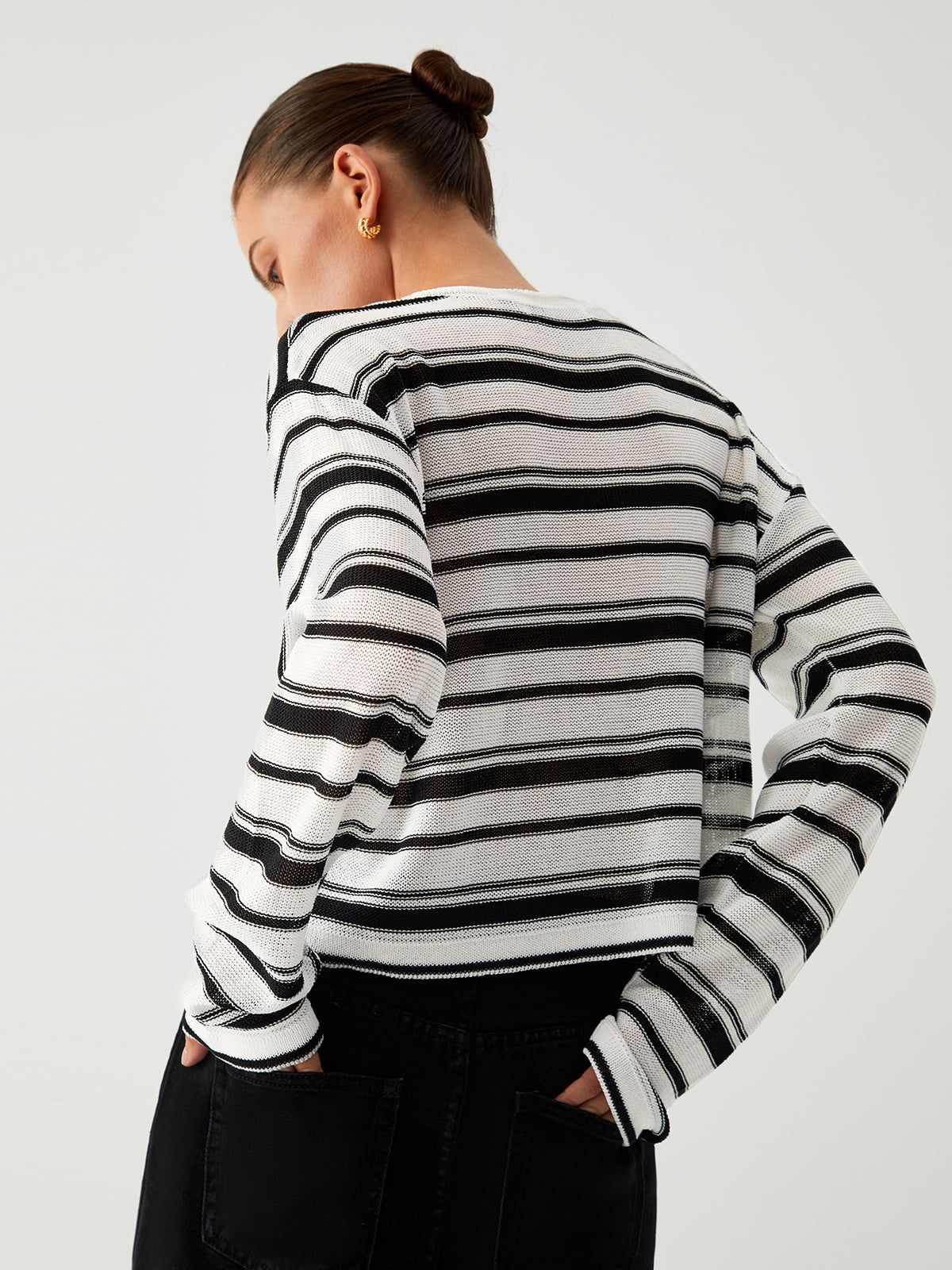 90s Vibe Stripe Sweater sold by COMMENSE product image thumbnail 5