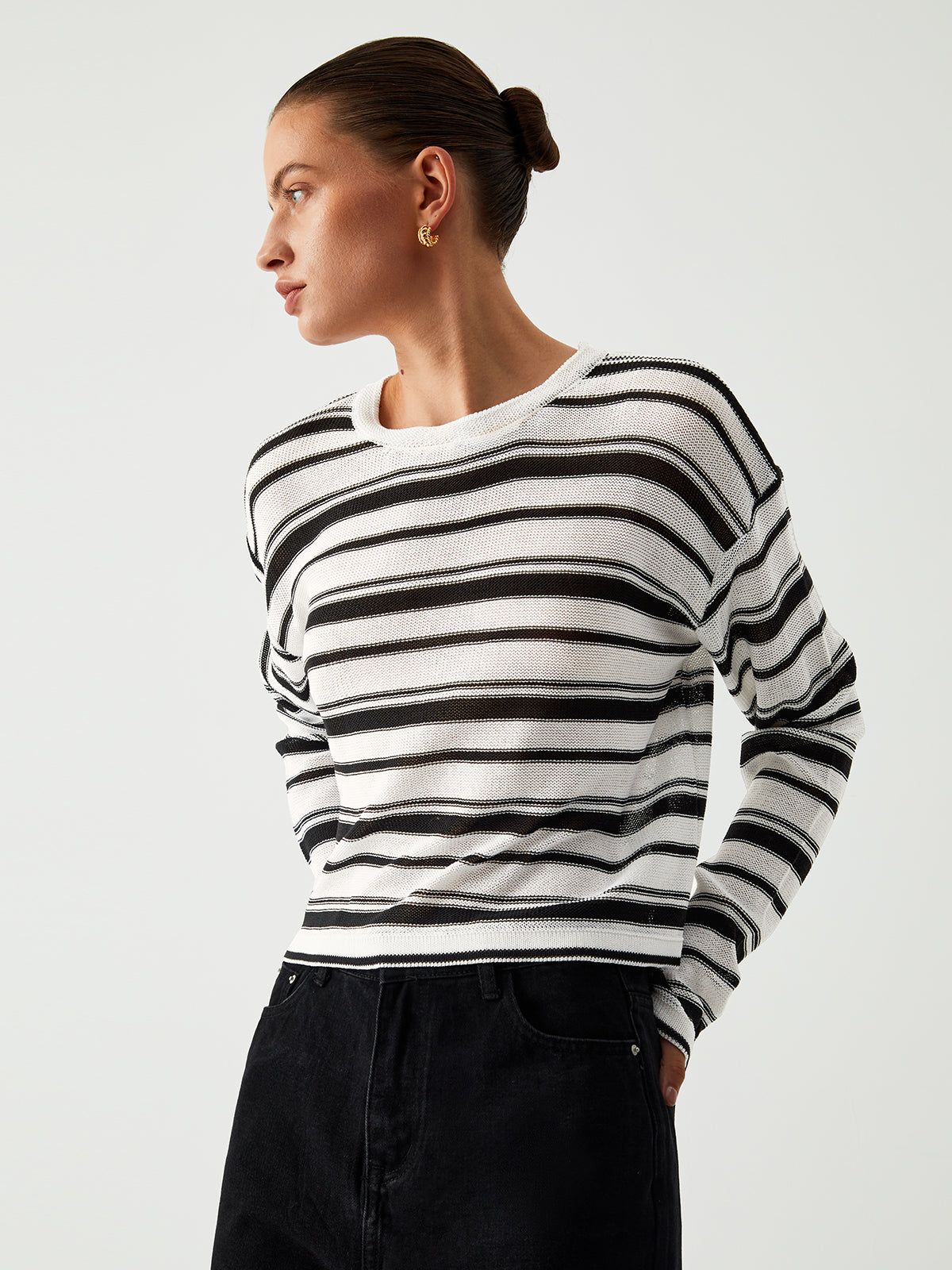 90s Vibe Stripe Sweater sold by COMMENSE product image thumbnail 2