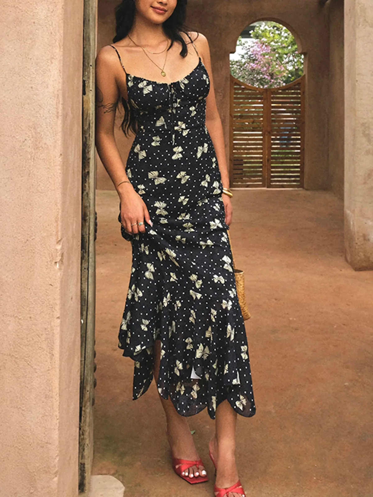 A Line Floral Dress sold by COMMENSE