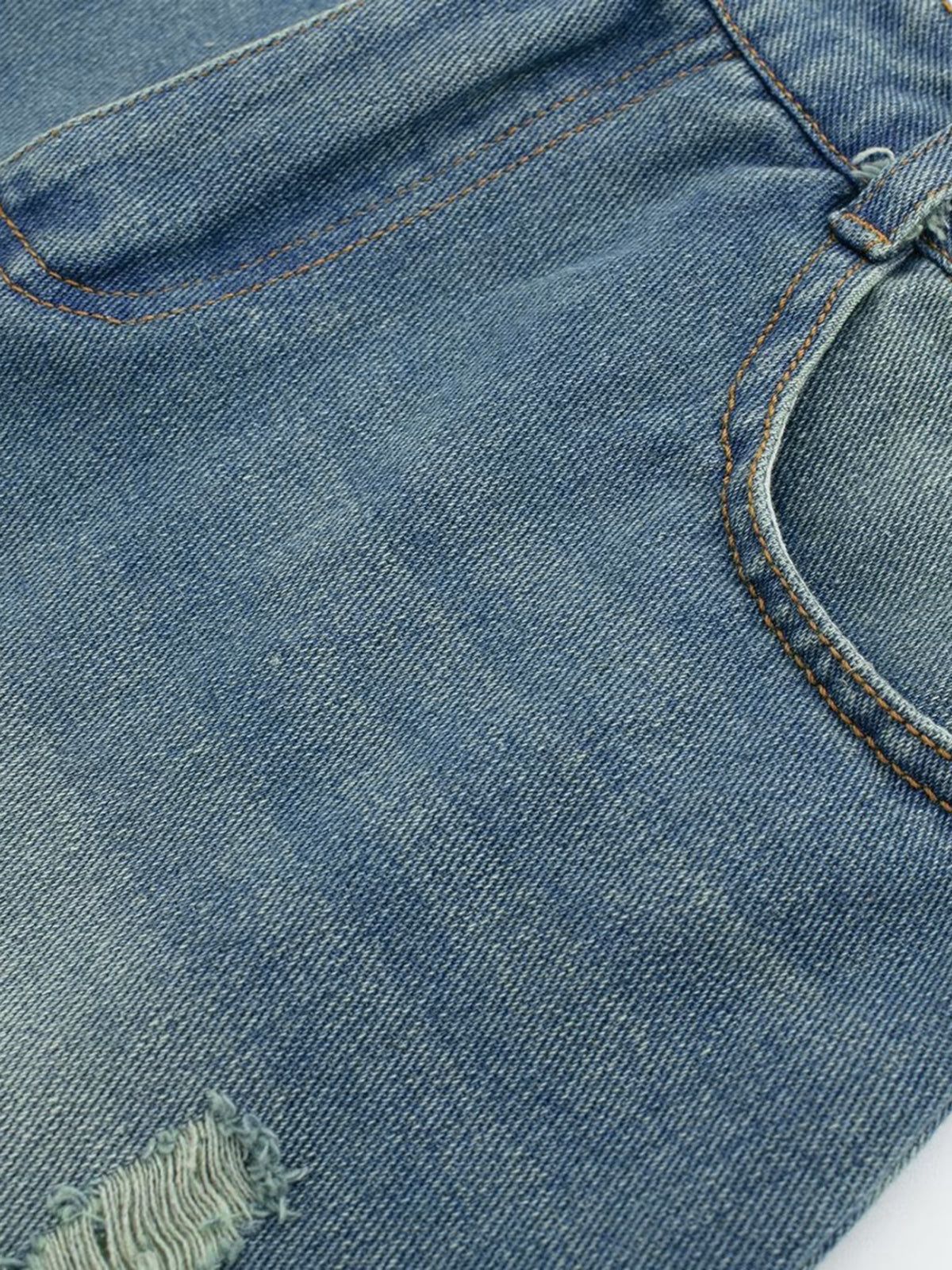 Ripped Denim Skirt sold by COMMENSE product image thumbnail 2