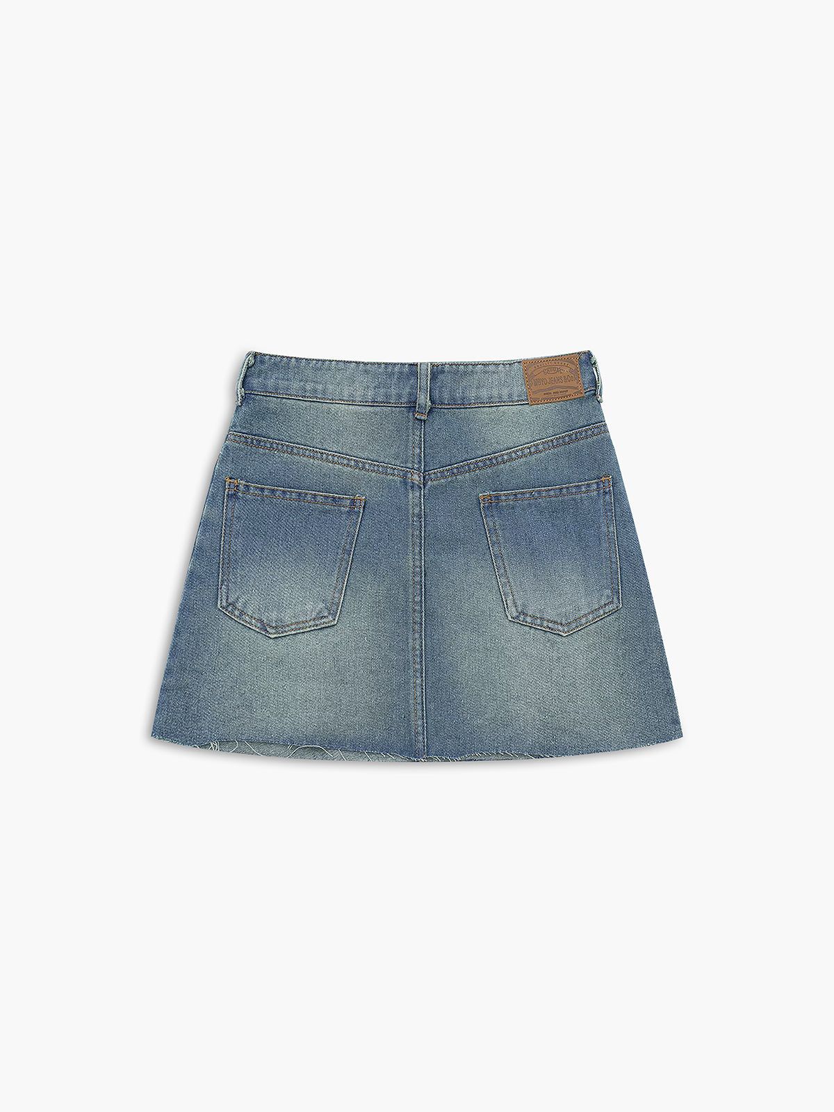 Ripped Denim Skirt sold by COMMENSE product image thumbnail 3