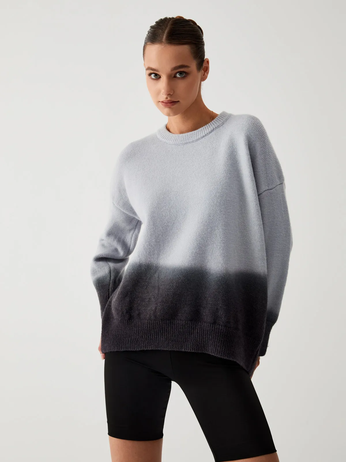 Cloud Nine Fuzzy Ombre Oversized Sweater sold by COMMENSE