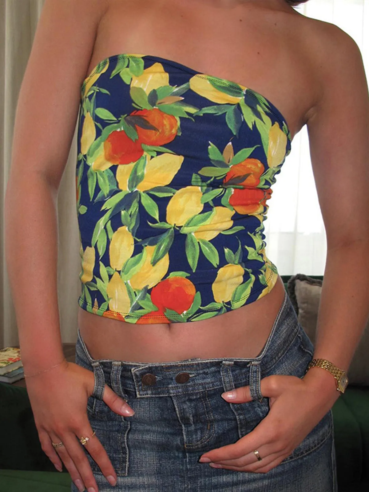 Floral Print Tube Top sold by COMMENSE product image thumbnail 4