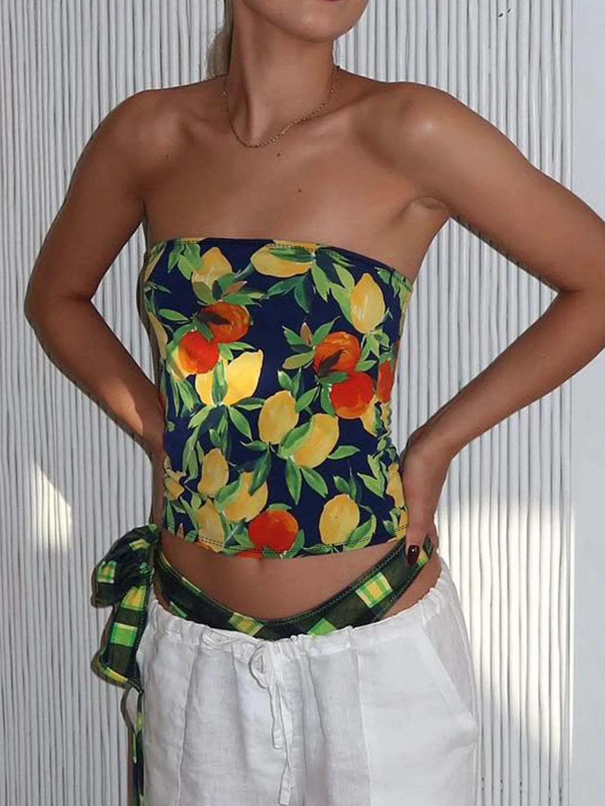 Floral Print Tube Top sold by COMMENSE