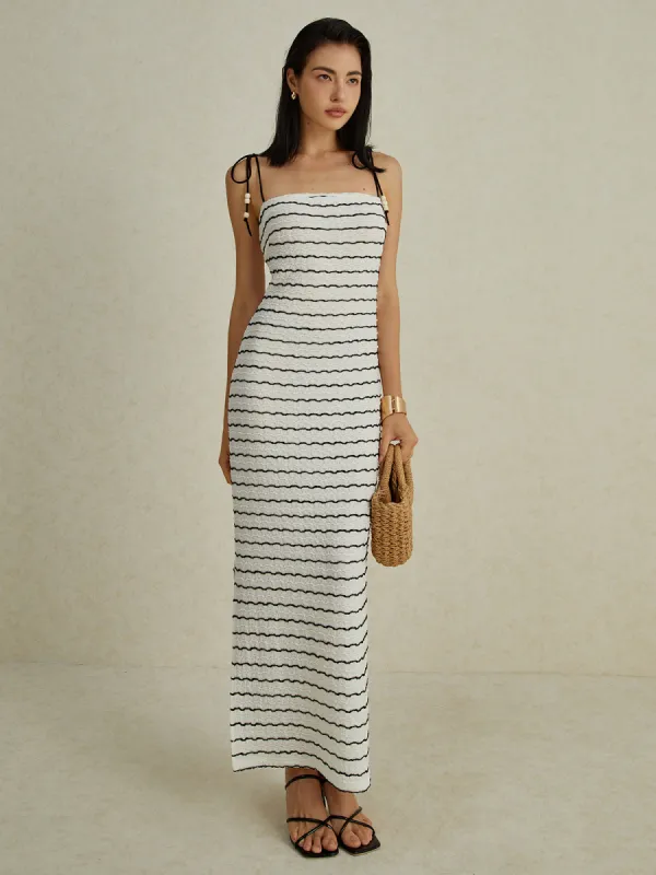 Stripe Cami Long Dress sold by COMMENSE