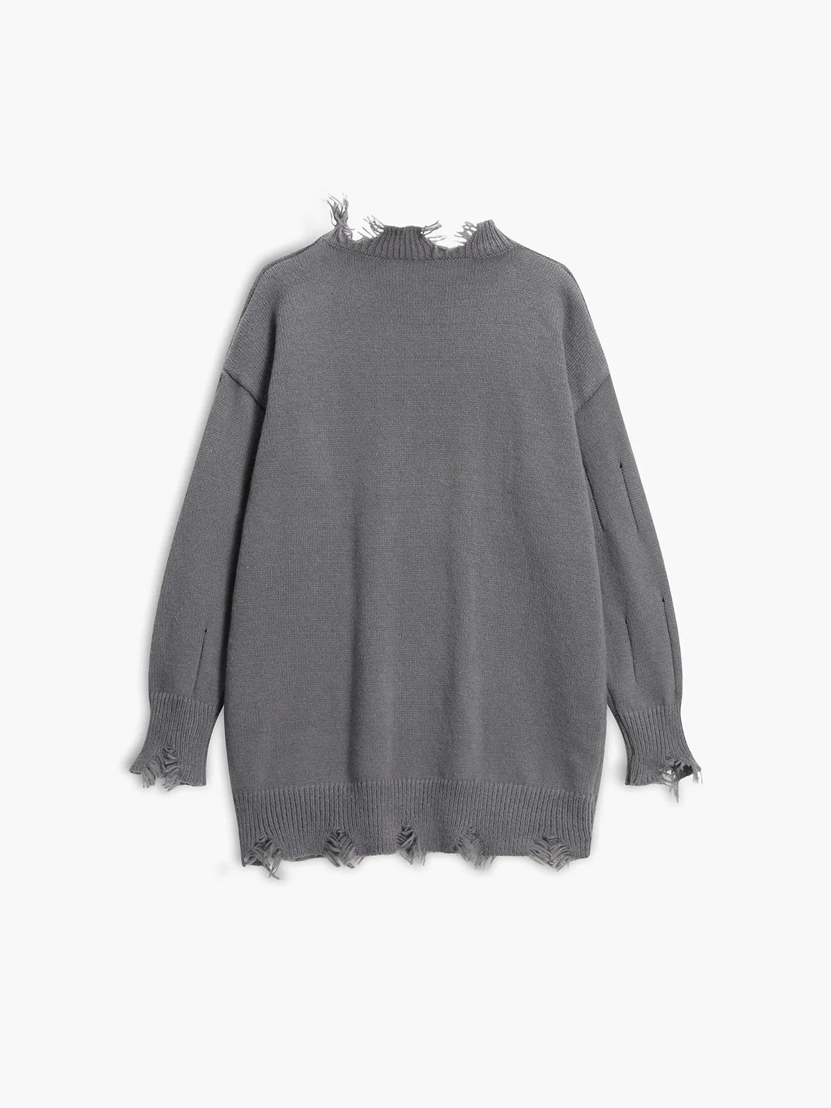 Ripped Hem Sweater sold by COMMENSE product image thumbnail 2