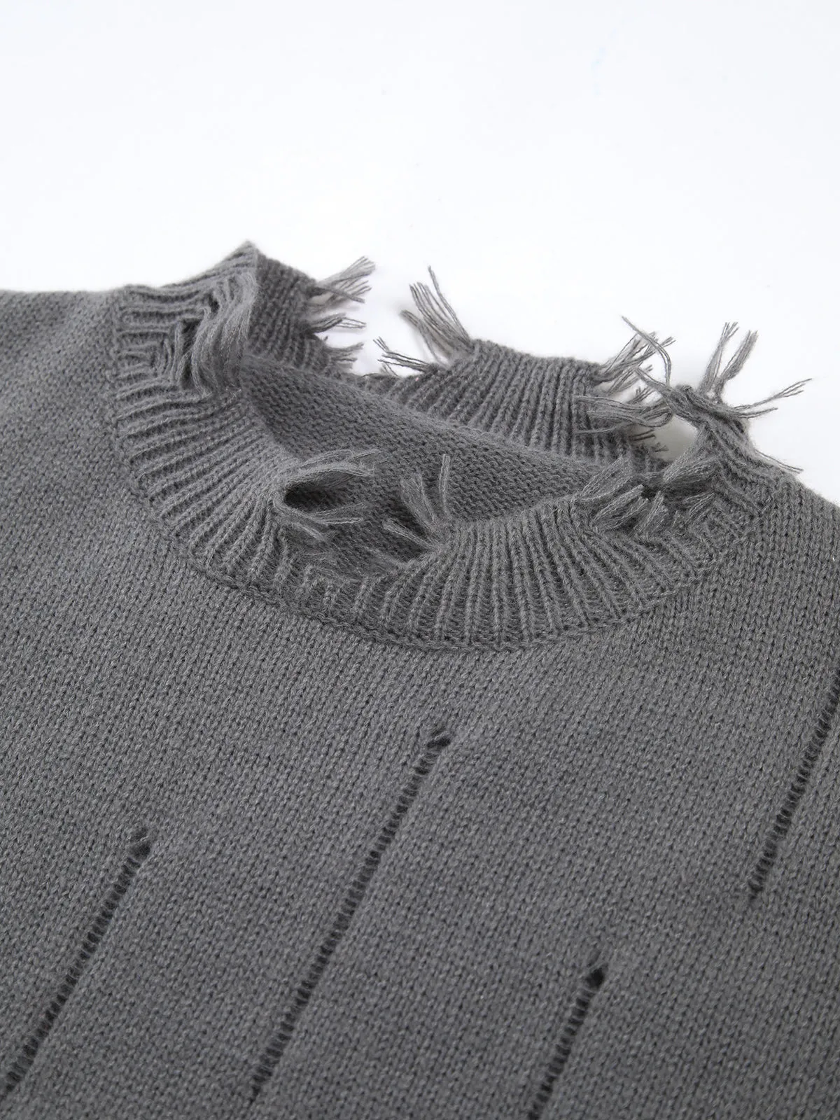 Ripped Hem Sweater sold by COMMENSE product image thumbnail 3