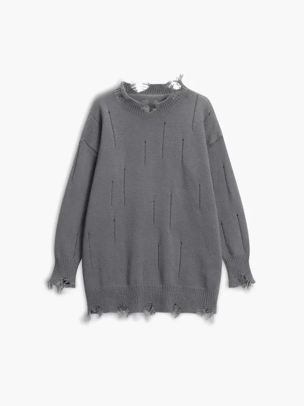 Ripped Hem Sweater sold by COMMENSE